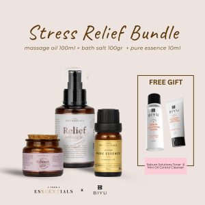 Stress Relief Bundle<br>(Massage Oil + Bath Salt + Pure Essence)